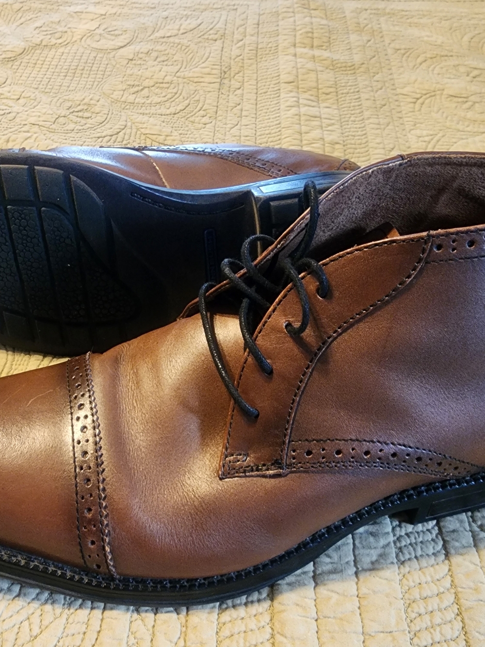 Nunn Bush Brown Leather Oxford-Derby Lace-Up Shoes